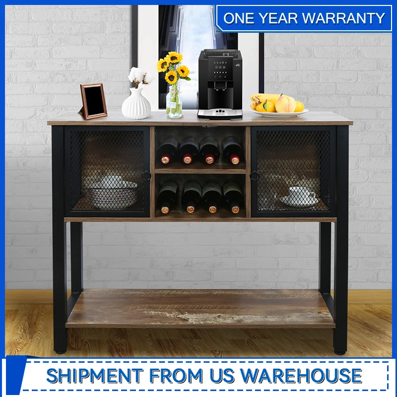 55 Inch Buffet Cabinet Large Sideboard Cabinet with Storage for Dinning Room Kitchen Hallway and Living Room(Rustic Brown)