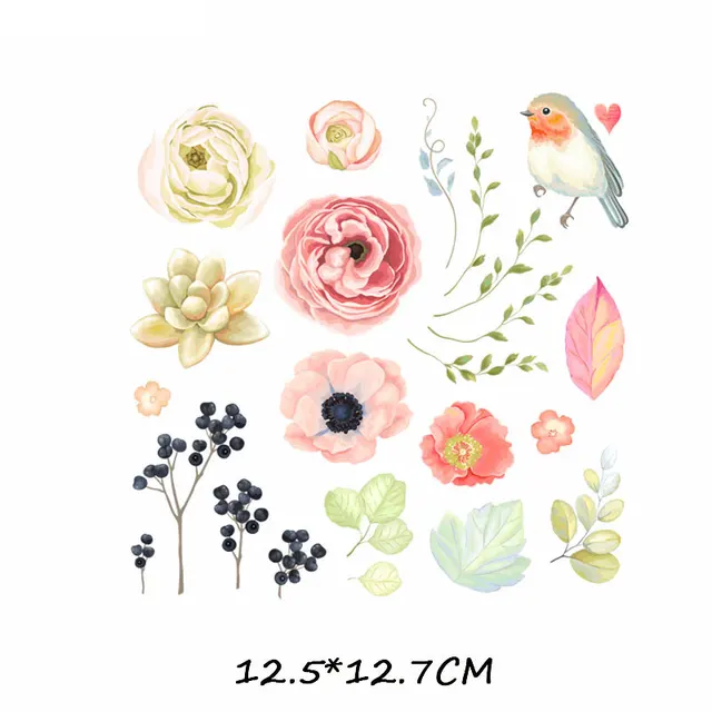 Cartoon Animal Patch Set Iron on Transfer Cute Unicorn Cat Owl Dog Flower Patches for Kids Girl Clothing T-shirt DIY Heat Press 354