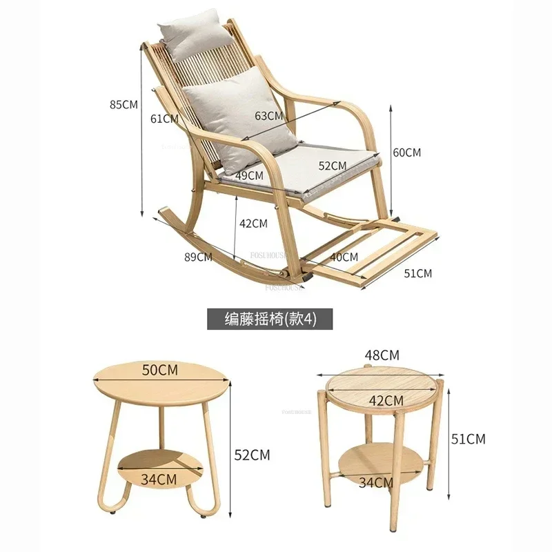 Home Outdoor Furniture Aluminum Alloy Outdoor Garden Sofas Rocking Chair Modern Living Room Sofa Garden Balcony Leisure Recliner
