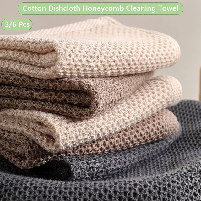 Honeycomb Towel - Waffle Towel - Kitchen and Hand Towel - White Pack of 10 - 10 Pieces