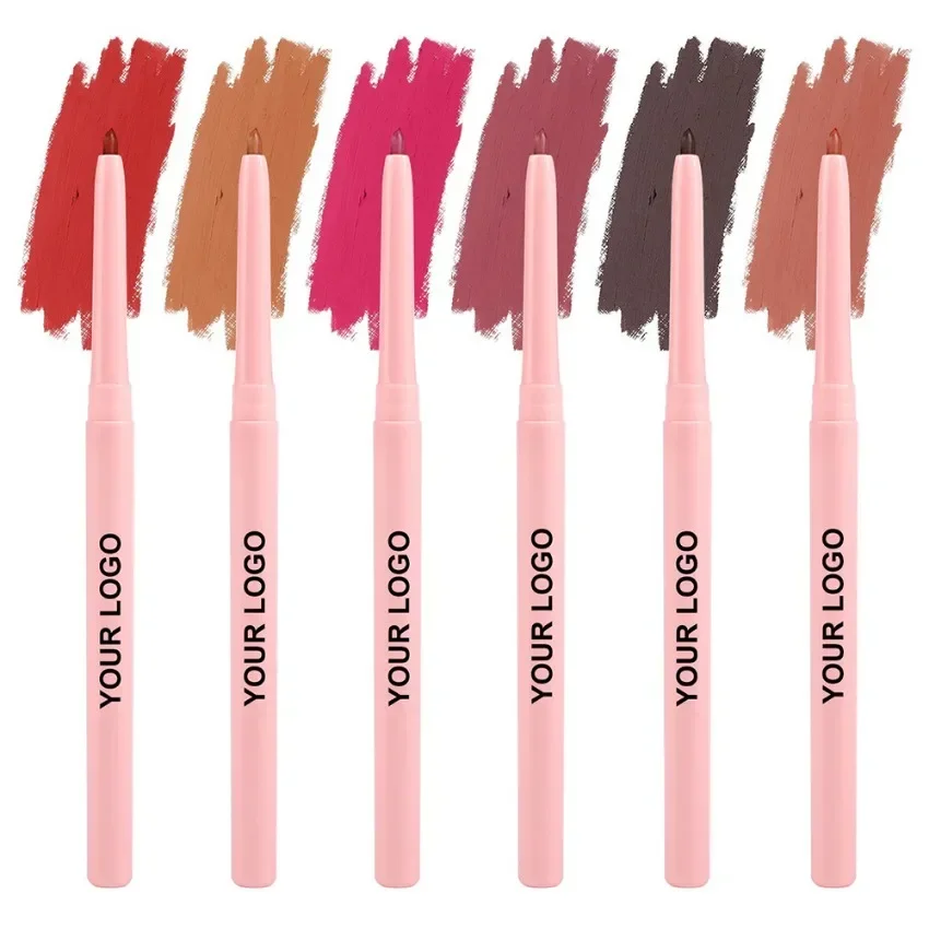 Custom 15colors Non-fading Lipliner Long Lasting Waterproof Easy To Use Nude Brown High Pigmented Lip Liner Lip Makeup Tool Bulk 3