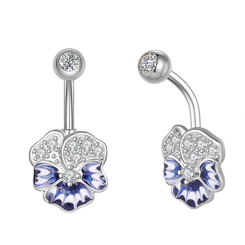 1PCS Butterfly Belly Button Rings Sunflower Navel Piercing Ring Navel Button Piercing Body Belly Piercing Jewelry 316L steel