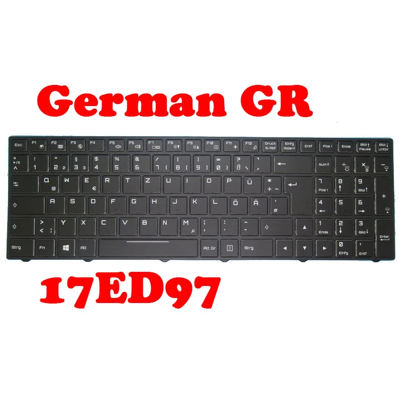 

Laptop Backlit Keyboard For SKIKK 17ED97 With Frame New Black United States US/German GR