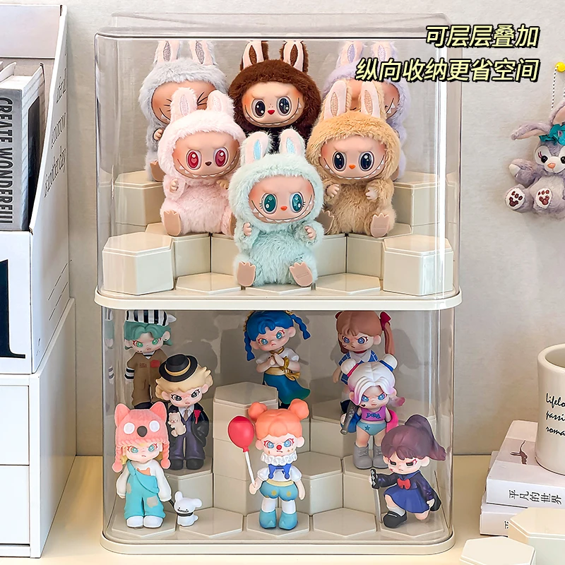 Acrylic Dustproof Display Box for Labubu Transparent Vinyl Doll Plush Toy Storage Box Blind Box Storage Display Stand 4