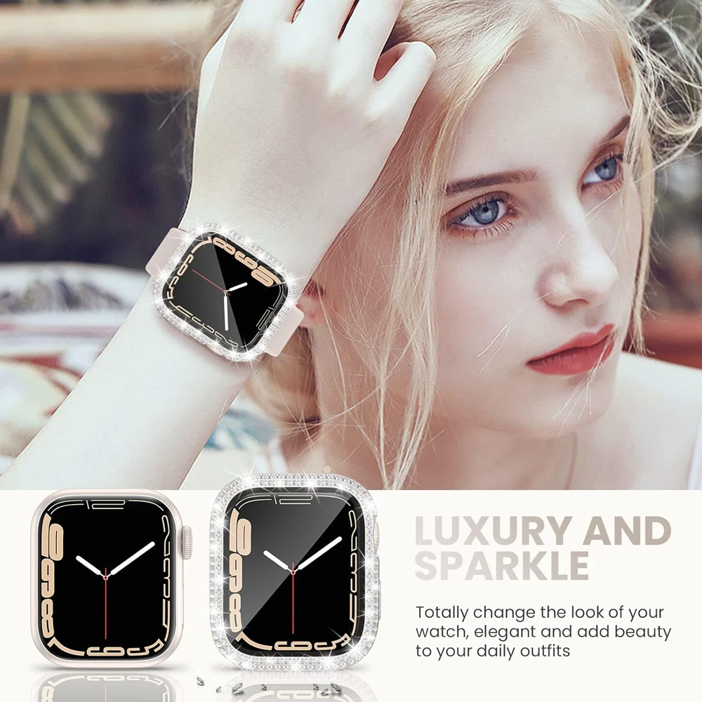 Sparkling Rhinestone Protective Watch Case Cover
