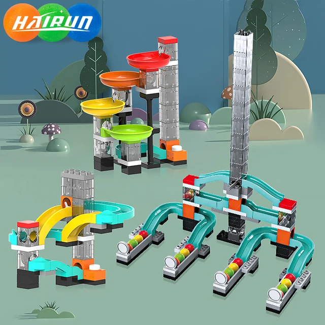 Large Particle Marble Run Building Block Toys Gravity Pendulum Buffer Speedway Children's Creative Slide Construct Toy Set 1