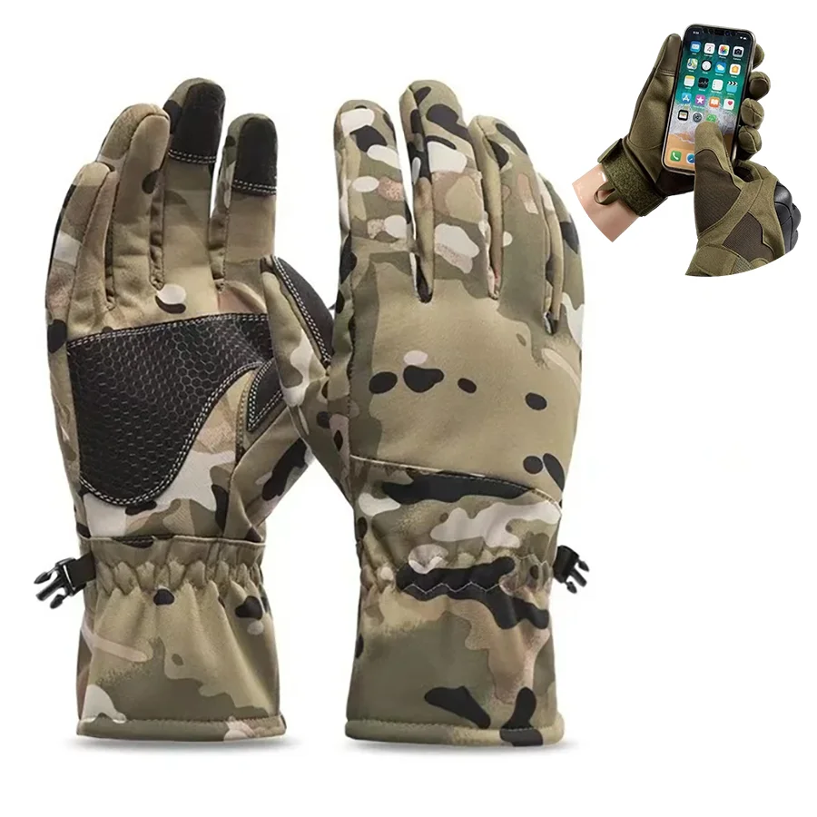 Waterproof Non-Slip Camouflage Hunting Gloves Touch Screen Warm Winter Tactics Outdoor Sports Skiing Camping Cycling cycling gloves