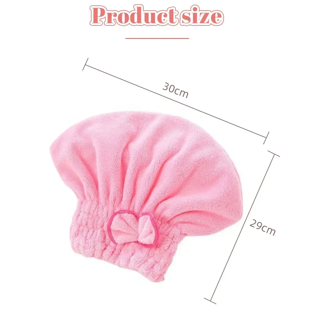 Microfiber Quick Hair Drying Towel Bathcap Spa Bowknot Wrap for Women
