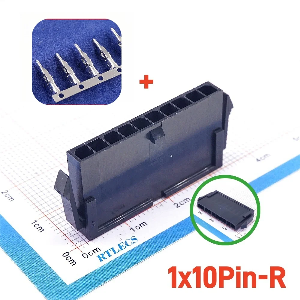 thumbnail image 1 of 10 30 50 200 juegos 3,0 mm Micro-Fit 3,0 Conector Receptáculo Carcasa 2 Pin 3 4 5 6 7 8 9 Circuito Enchufe Casa Terminal 43640 43645, 1 of 5