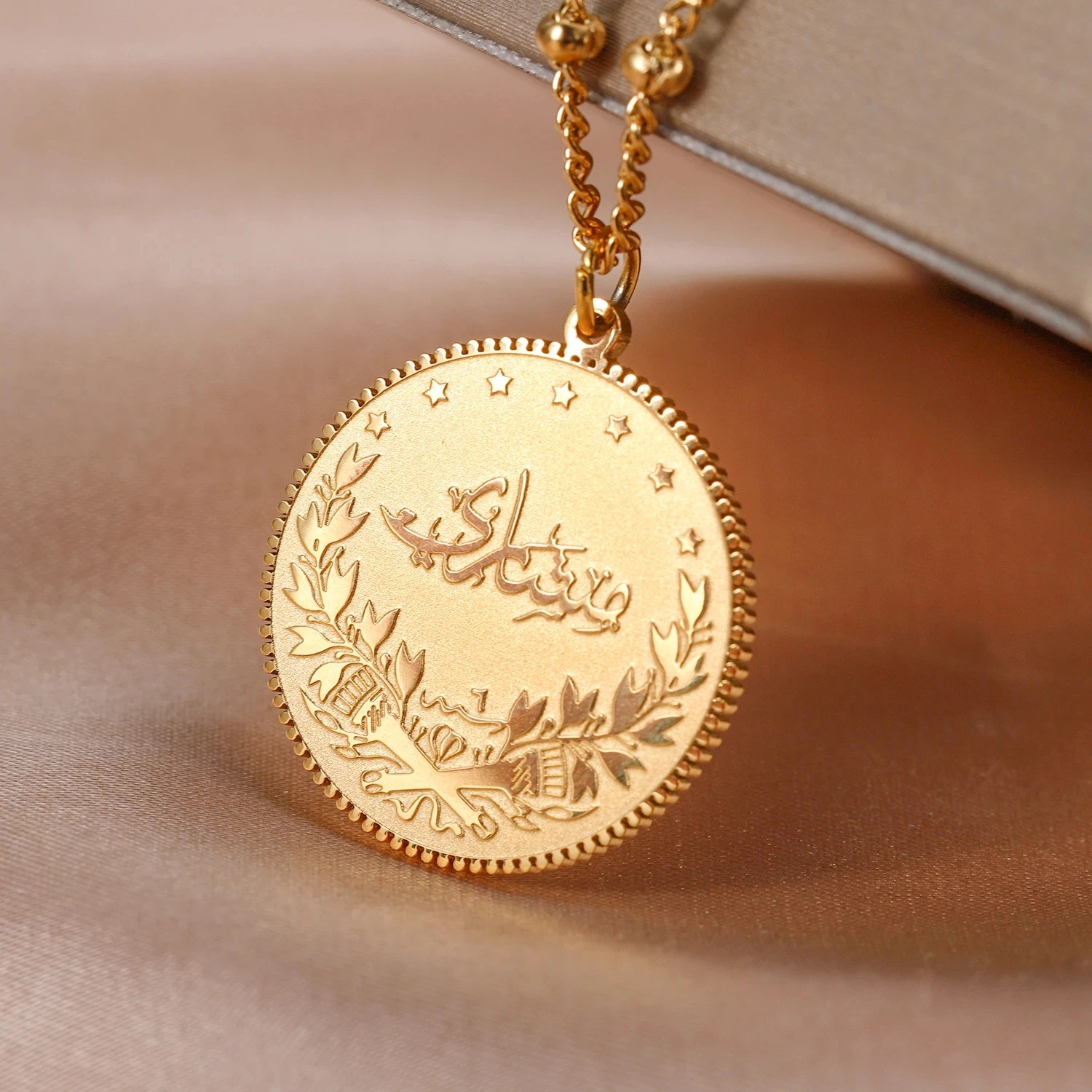 Turkey Arab Coin Islam Allah Muslim Pendant For Women Necklace Custom Coin Jewelry Gifts Accept Drop Shipping u d o accept mastercutor