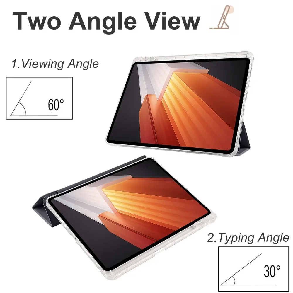 Premium Leather Stand Cover with Pen Holder for 12.2-Inch Tablet - Soft Back, Foldable Design