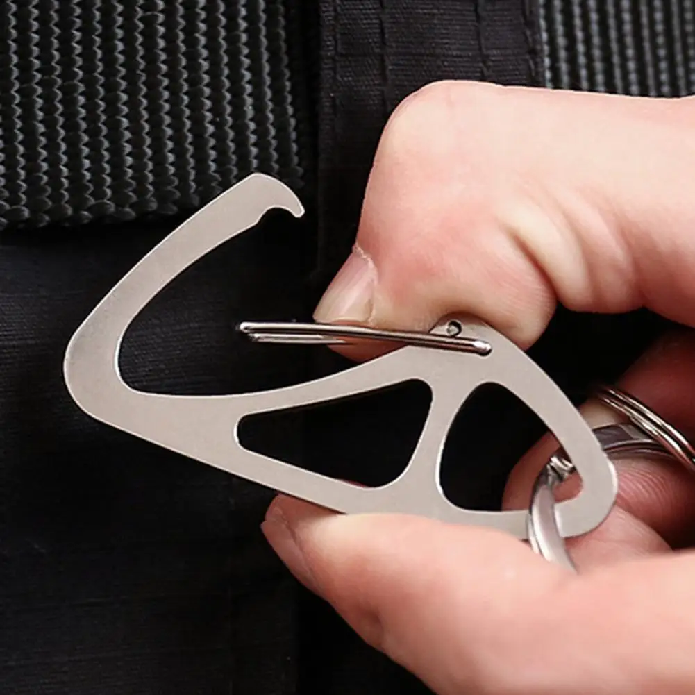 

Outdoor Mini Carabiner Stainless Steel Anti-theft Spring Buckle Stainless Steel Keychain Hook For Camping
