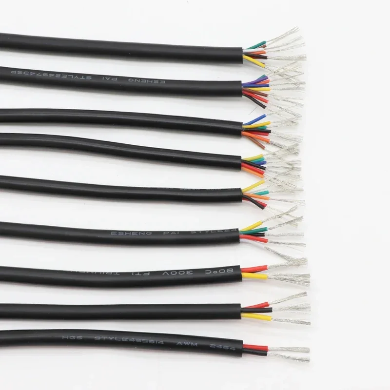 Copper Signal Cable 2/5/10M UL2464 Sheathed 28 26 24 22 20 18 16AWG Tinned 2 3 4 5 6 7 8 10 Core Electronic Audio Wires
