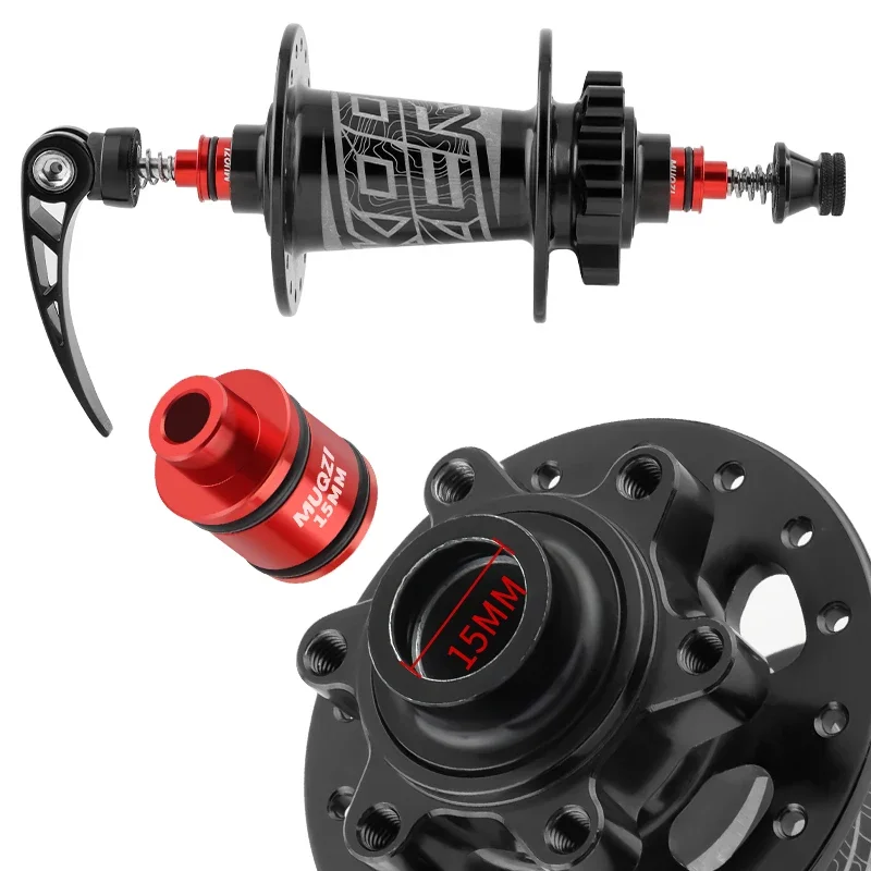 Thru Axle to Quick Release Adapter 15/12mm to 9mm for Bike Wheels Hub