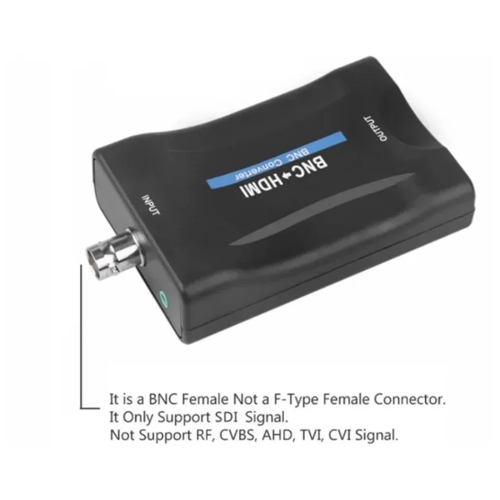BNC to HDMI-Compatible Converter Adapter Female CVBS BNC HD Coax 1080P Output HD