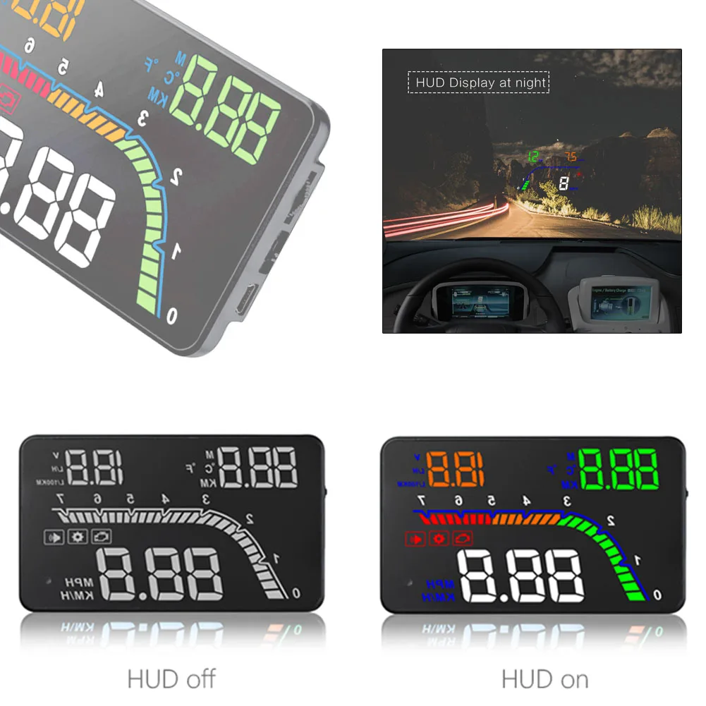 

Автомобильный проектор на лобовое стекло, T100, OBD2, 4 дюйма