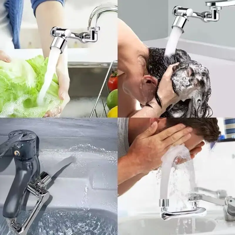 Metal Steel Faucet Extender Aerator Bubbler Nozzle Black 1080° Universal Rotation Water Faucet Sprayer Head for Kitchen Tap 5