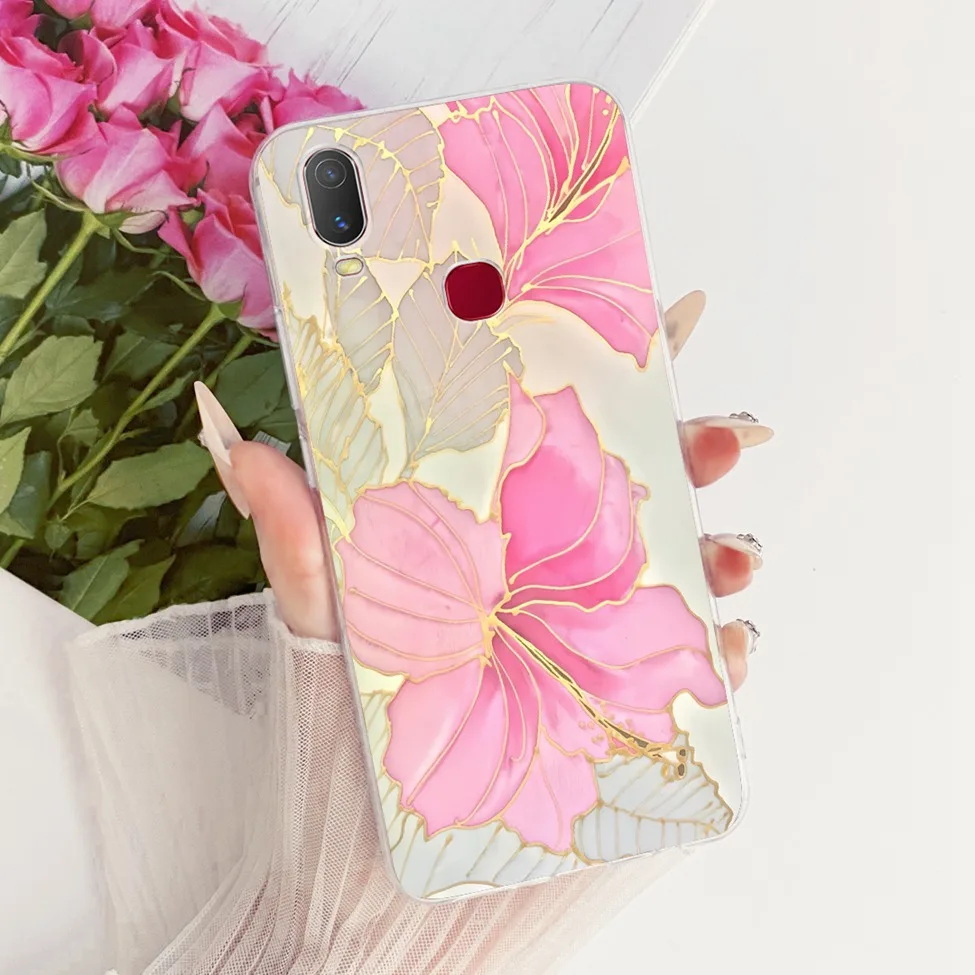 Clear Cute Cat Floral Soft Back Cover - Luxury Painted Design