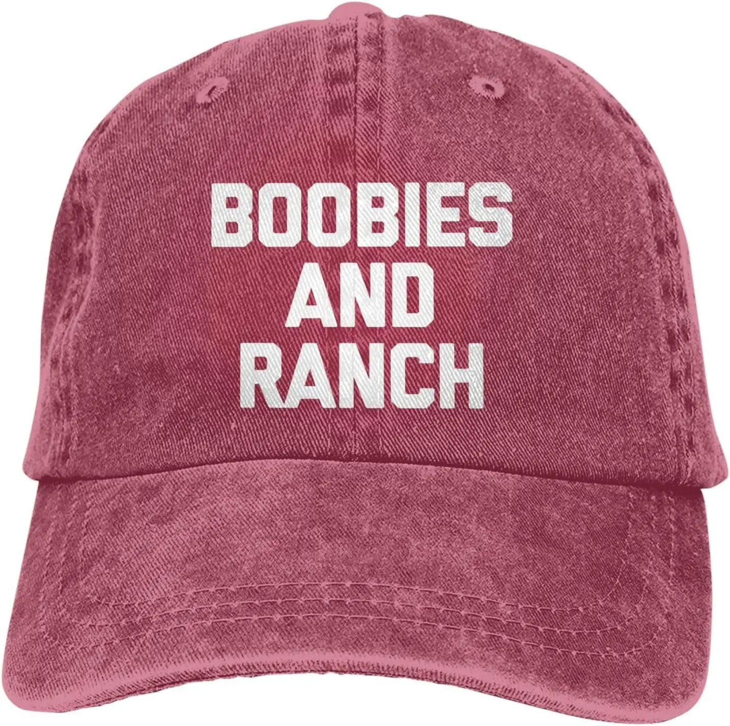

Boobies and Ranch Cowboy Hat Retro Curved Brim Dad Hat Washed Cotton Fashion Black Baseball Cap