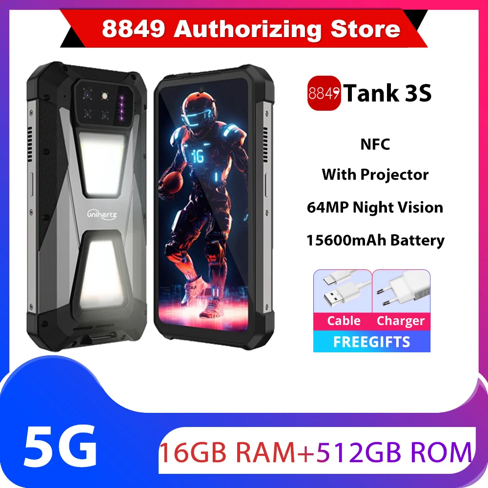 Tanque Unihertz 2 6,79 12 / 512GB 108M Láser 15500mAh Teléfono Resistente FedEx