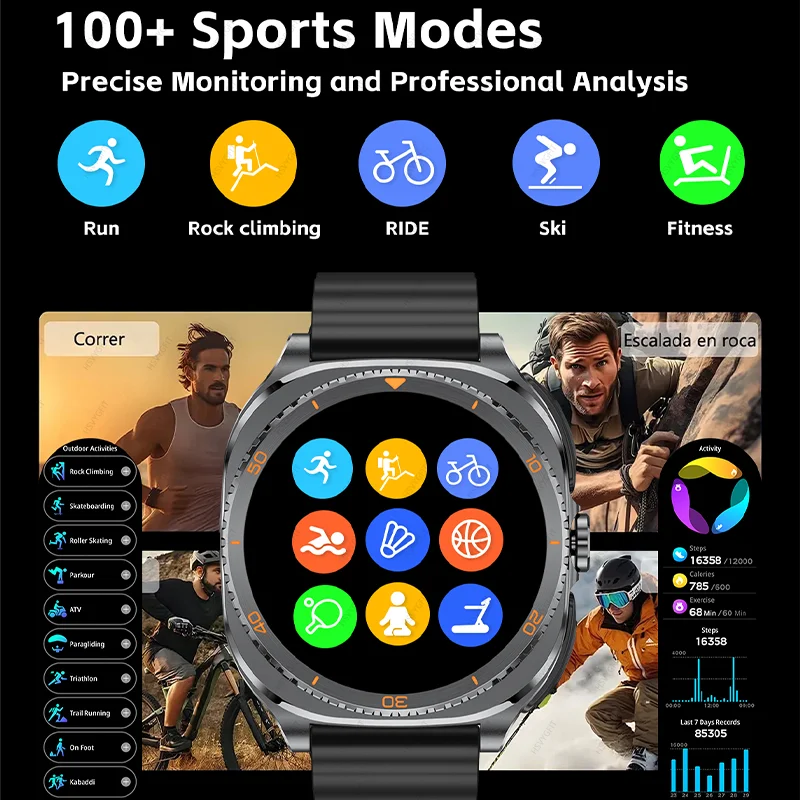 watch earphones 2-in-1 smartwatch, Health monitoring device, wireless calling, 100+sports thumbnail 8