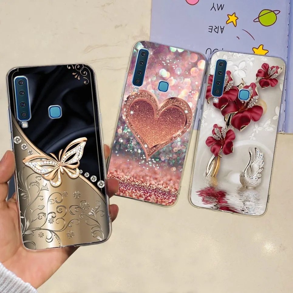 Фото Чехол для Samsung A9 2018, мягкий прозрачный чехол из ТПУ для Samsung Galaxy A9 2018, силиконовый чехол для телефона, женский милый Модный чехол №1