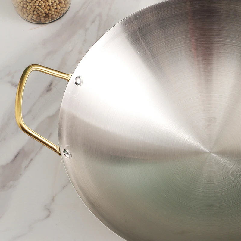 Stainless steel dry pot Thickened golden ear alcohol furnace Household non stick pan Small hotpot Golden Dry Pot pots and pans