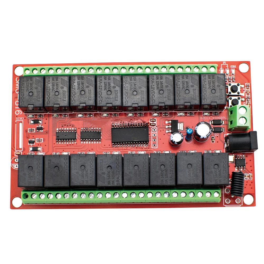 Canais 16ch Relé rf Interruptor de Controle Remoto Transmissor Receptor 433.92mhz dc 12v 24v 16 - Image 5