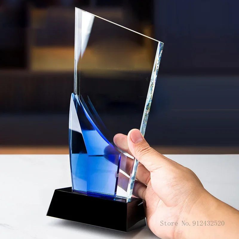 Customized Crystal Trophy, Color Printing, Sports Movie Award, Excellent Event Souvenir Commemorative Gift, Home Decoration, 1Pc