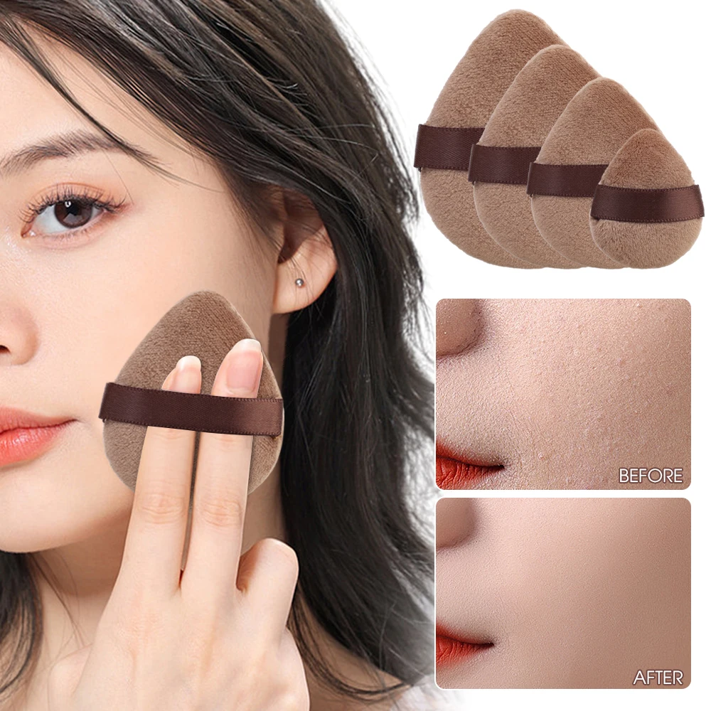 

Velvet Powder Puff 2/4pcs Mini Soft Face Contouring Shadow Cosmetics Puff Cotton Washable Sponge Professional Makeup Beauty Tool