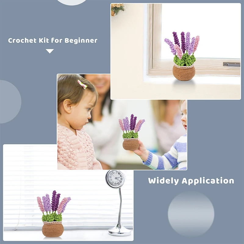 KRABALL Hand knitting Flower Crochet Beginners Kits Cotton Yarn Thread Hook Needles Markers DIY Craft Accessories Tool Set crochet kit crochet hooks crochet needles