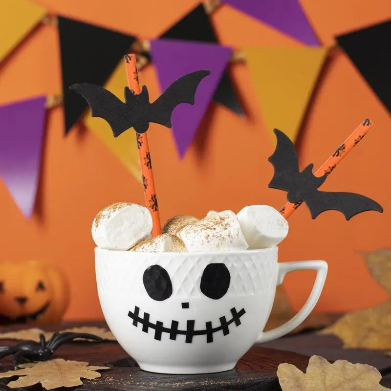 

Drinking Straws 25Pcs Paper Straws Party Favors Supplies Haunted Drinking Pipes Halloween Drinkware Household Party Accessories