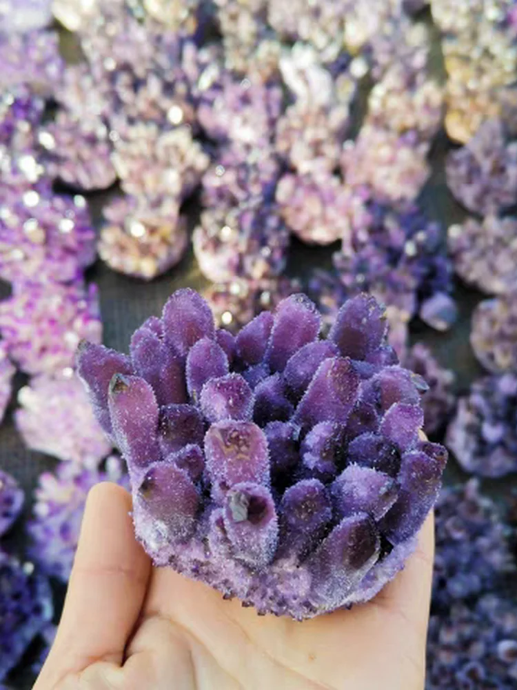 Natural amethyst cluster stone ornaments, demagnetization furniture office exquisite jewelry