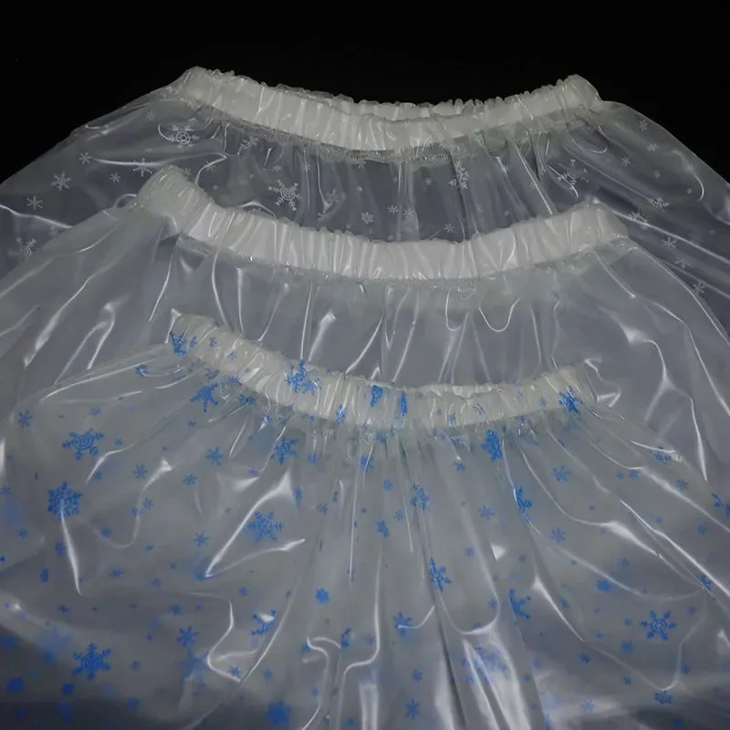 섹시한 투명 PVC 복서 반바지, 부드럽고 조용한 ABDL 플라스틱 바지, 커플 방수, 누출 방지, 실금 기저귀 팬티