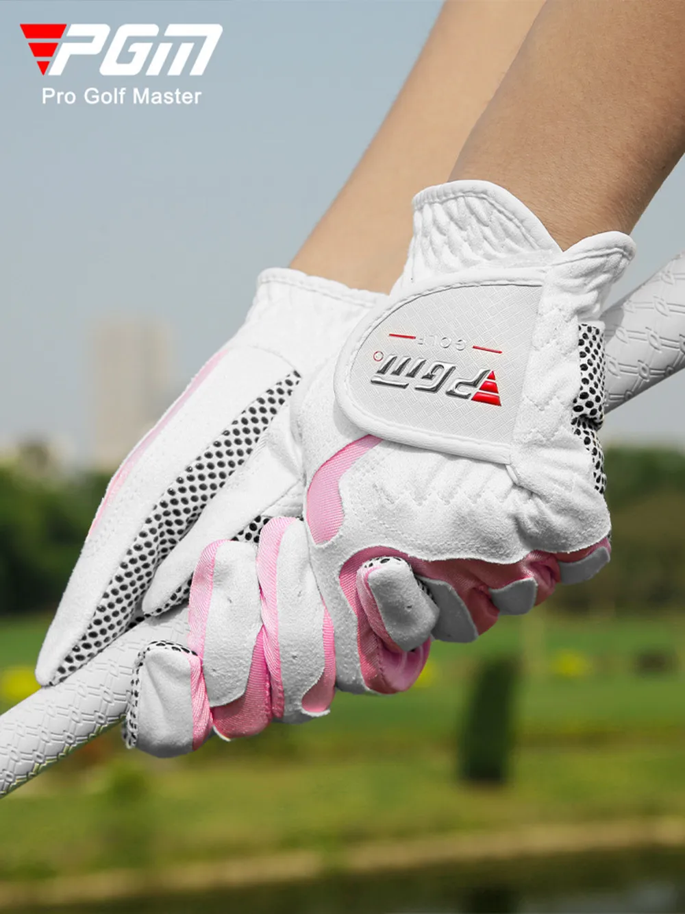 

PGM Soft Microfiber Golf Gloves Non-slip Leather Breathable Mittens Women's Sport Gloves Wear-resistant Golf Glove For Ladies