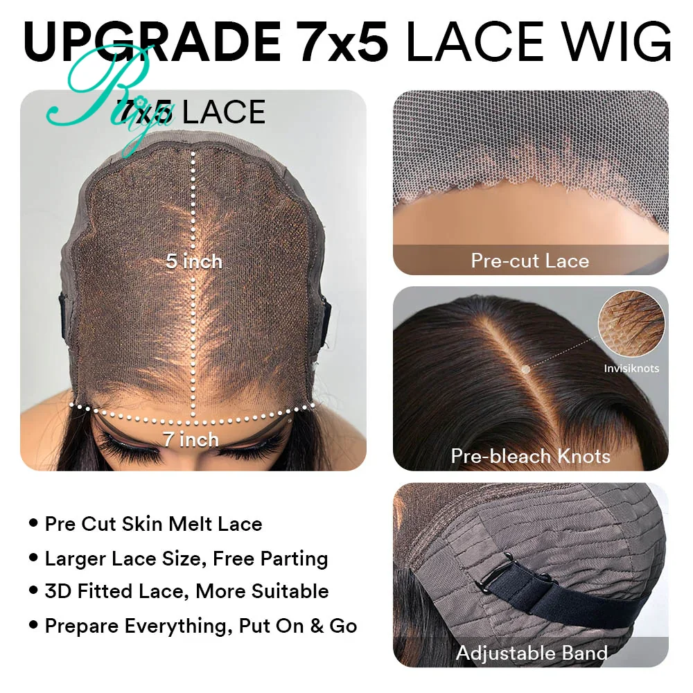360 Invisible Strap Full Lace Glueless Wig Ombre Ginger With Dark Roots Colored Human Hair Wavy Wear And Go 4x4 7x5 Closure Wigs