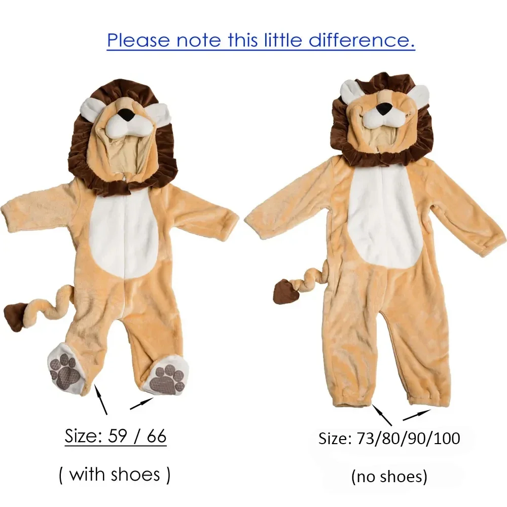 Umorden Baby Lion Cub Costume Boys Infant Toddler 3-6M 6-9M 9-12M 1-2T 2-3T Flannel Winter Pajamas Outfit Hoodie Romper cosplay jumpsuit kids cosplay costume