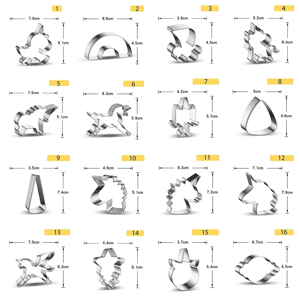Cute Cartoon Unicorn Cookie Cutter Mould Stainless Steel Fondant Cake Biscuit Mold Cutter Baking Decoration Tools