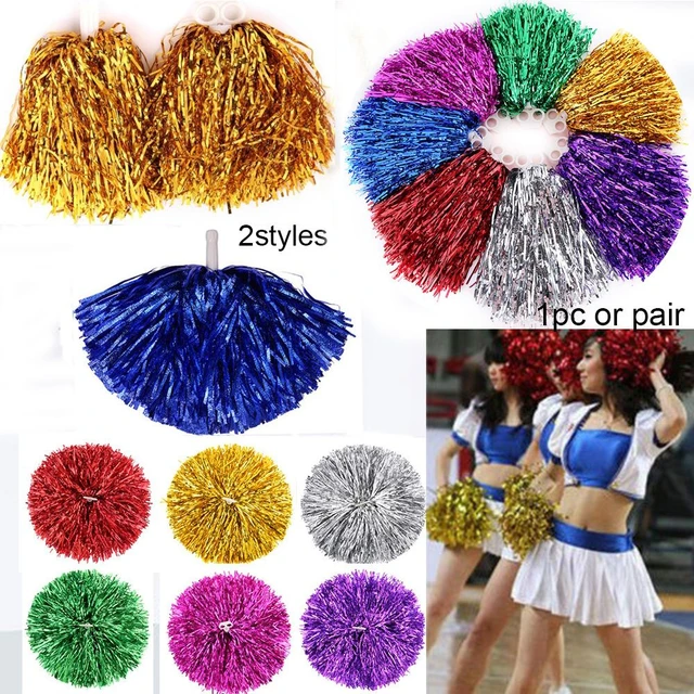 Pair of Cheerleader Pom Poms Choose from Red/Gray/Green/Blue/Black