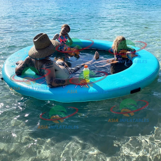 

Custom Portable Floating Water Hammock Lounger Pool Inflatable Water Hammock with Mesh Center for Recreation