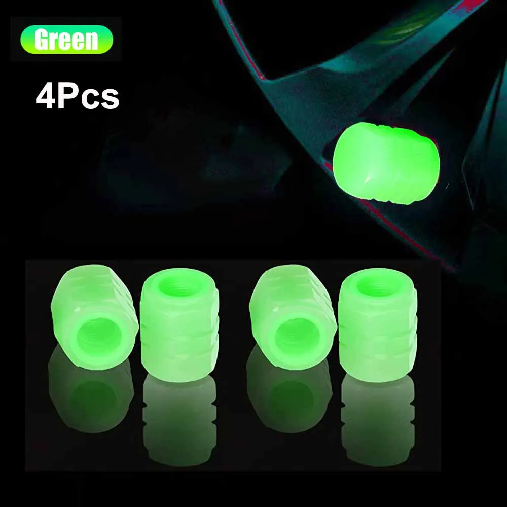 Capsules de valve lumineuse Fluorescent Vert Bleu Nuit Glowing Voiture Moto  Vélo Roue Style Pneu Moyeu Plafond Lumineux Décor (12pcs)