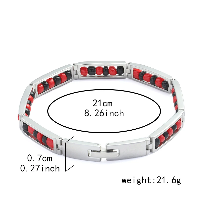 stainless Fashion design, steel unisex, beads, bracelet, mixed multi-color quality niche high mixed jewelry, 6
