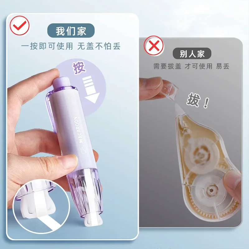 1Pc Creativity Large Capacity Press Correction Tape Student Writing Corrector Tool Stationery Back to School Office Supplies - 4