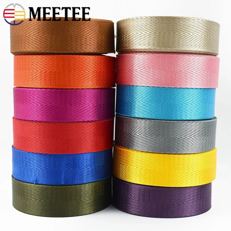 4M 20-38mm 나일론 웨빙 밴드 헤링본 패턴 리본 테이프 벨트 배낭 스트랩 바이어스 바인딩 DIY 가방 패브릭 봉제 액세서리