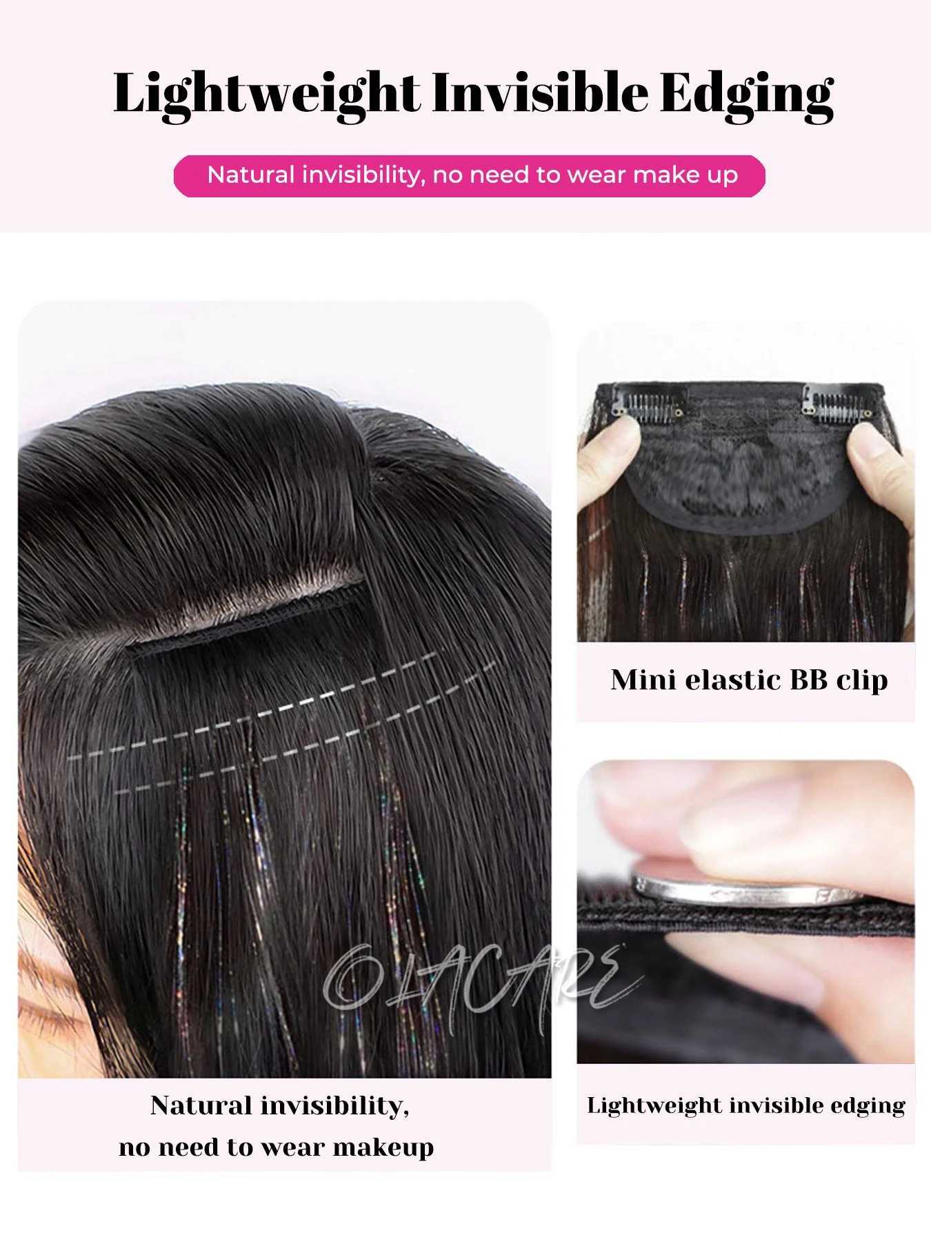 Synthetic Clip In Hair Extensions For Women Natural Fake Hairpieces