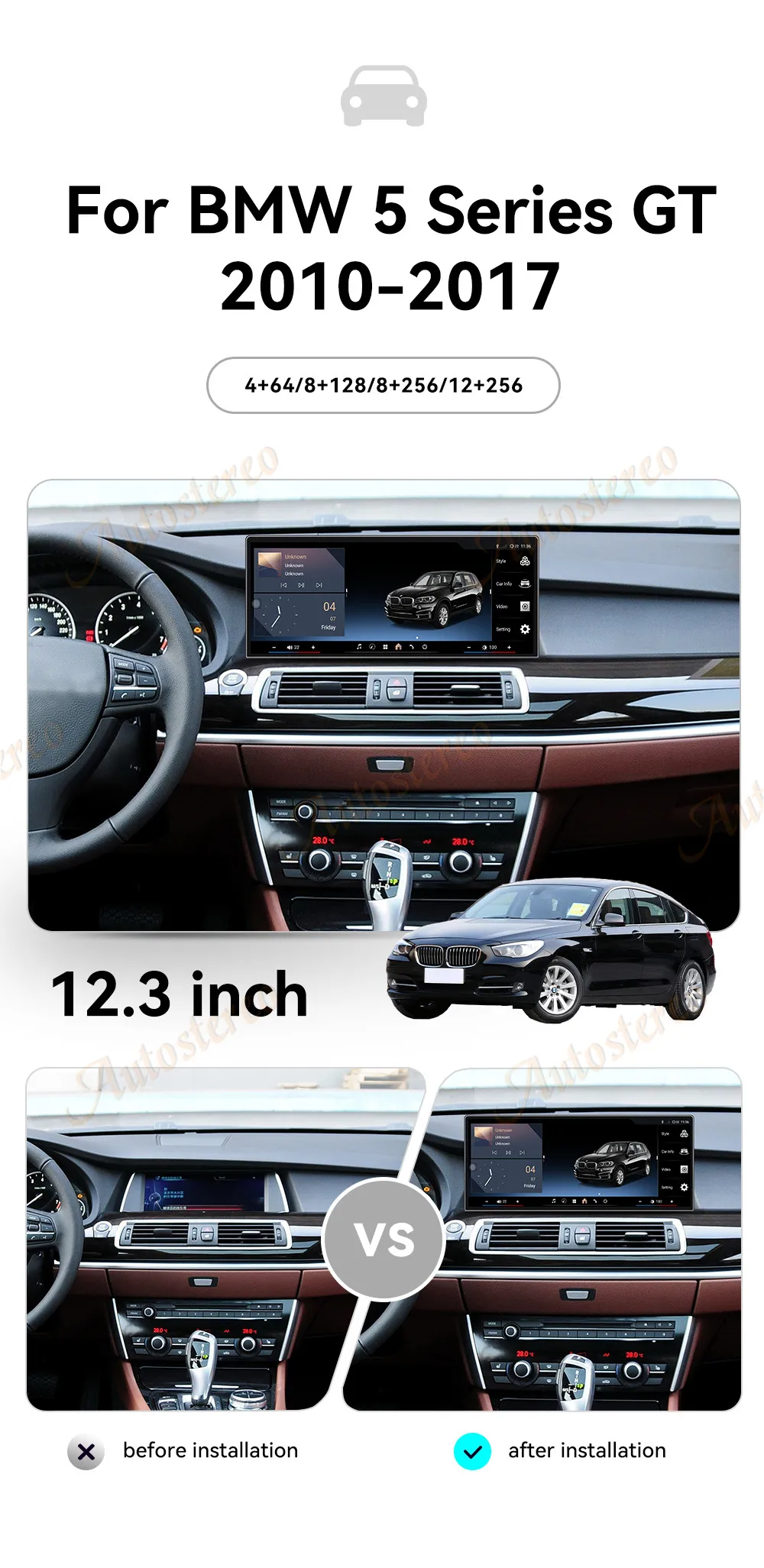 ID9 12.9 Ultra Dual BT Carplay Android 14 Car GPS Navigation For BMW 5GT F07 200