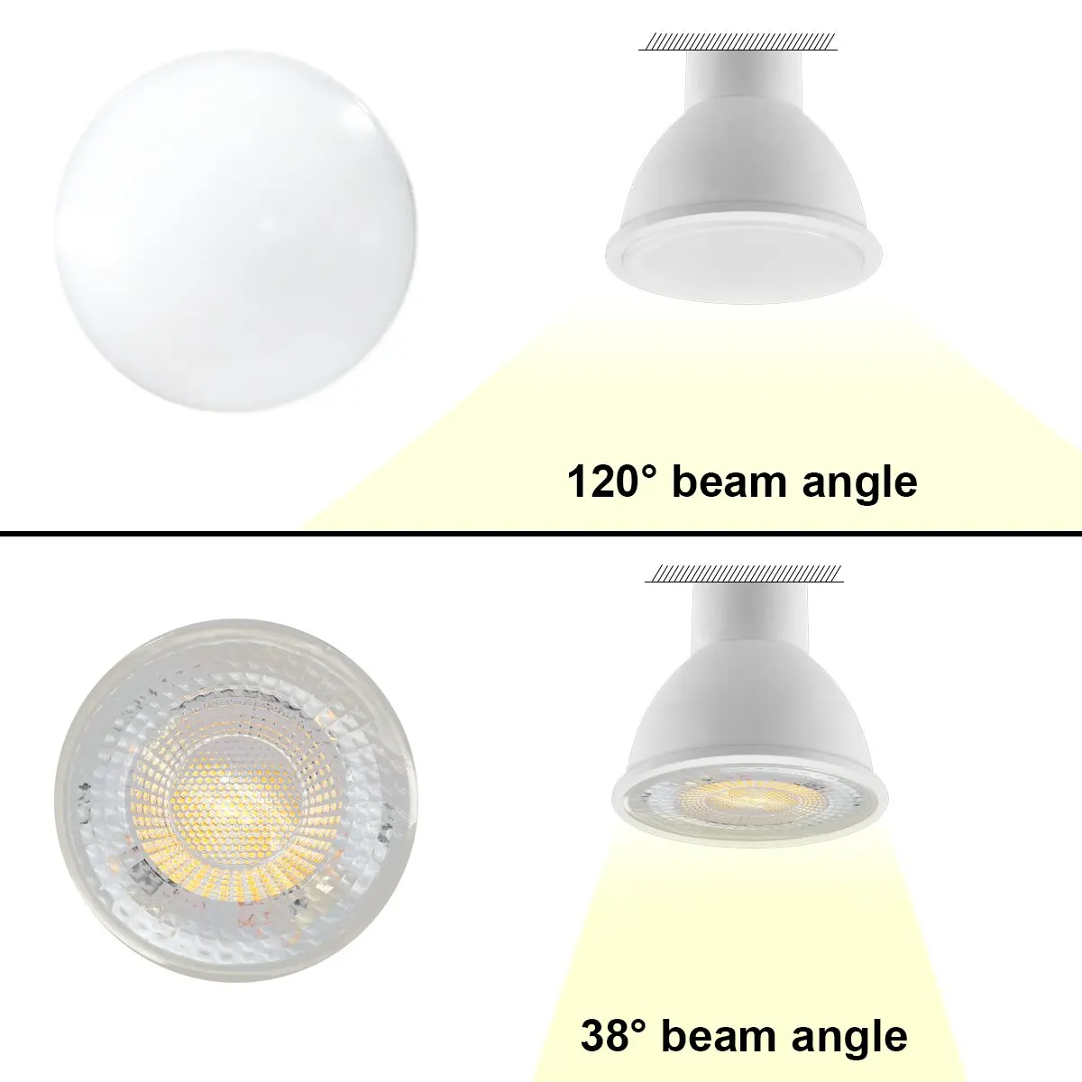 LED 저전압 스포트라이트 MR16 GU5.3, 발광 각도 38/120 도, 3W-7W, 3000K-6000K, 20W 50W 할로겐 램프 교체 가능, AC/DC12V