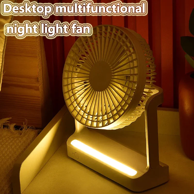 Desktop Multifunctional Night Light Three Wind Speeds Rechargeable Portable Fan Wall Hanging Electric Fan Usb Mini Portable Fan