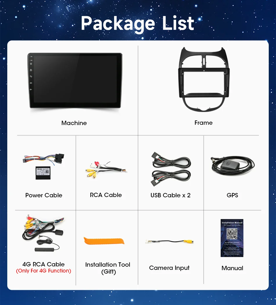 Srnubi Carplay Android Auto für PEUGEOT 206 206CC 206SW 2000 - 2008 Multimedia-Navigation GPS Autoradio 4G WIFI Bluetooth 5.4 – Detail 1