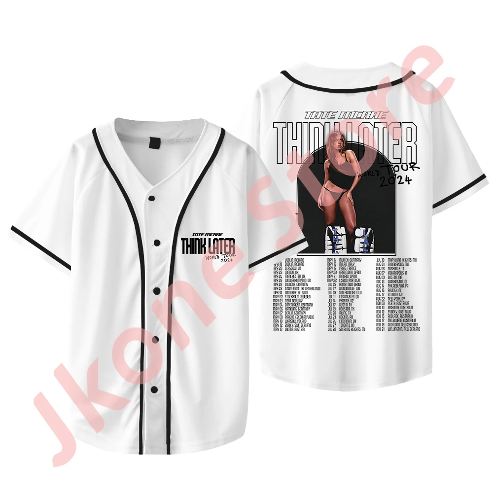 

Tate McRae Think Later Tour Merch Jersey Baseball Jacket Summer Women Men Fashion Casual Short Sleeve T-shirts